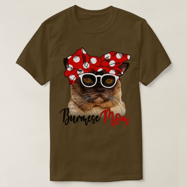 T-shirt Chemise de chat birmane Chat birman Maman Chat bir (Design devant)