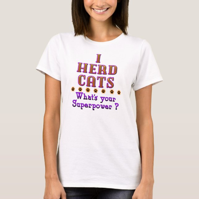 T-shirt Chemise de chat de la superpuissance (Devant)