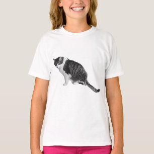 T-shirt Chemise de chat en pose photoréaliste qui élève le