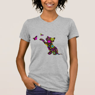 T-shirt Chemise de chat et papillon