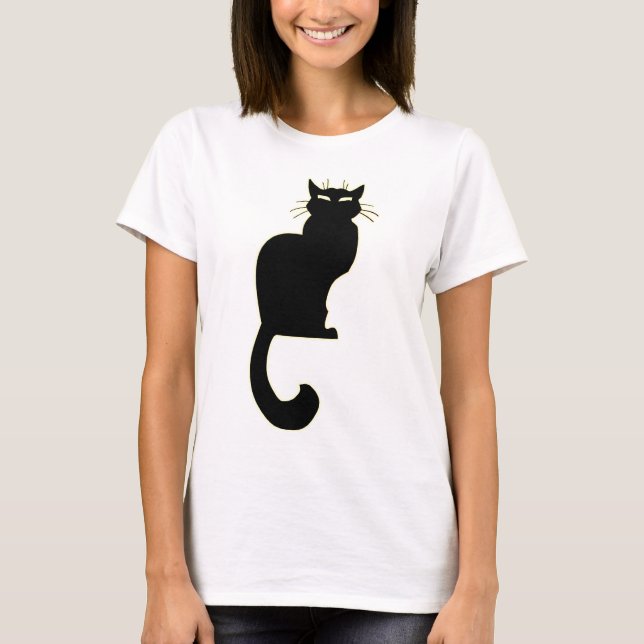 T-shirt Chemise de chat femme Cadeaux de chat noir (Devant)