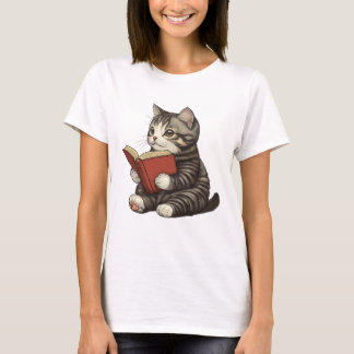 T-shirt Chemise de chat lisant, Chemise pour amateur de ch