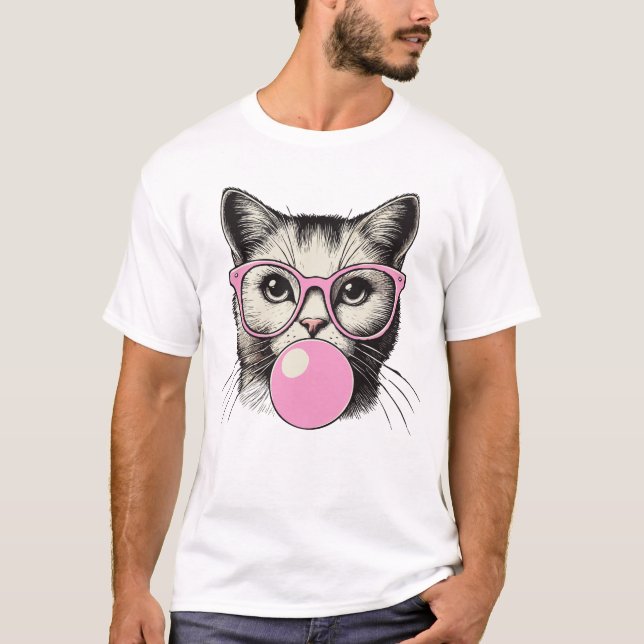 T-shirt Chemise de chat mignonne pour les femmes Amour cha (Devant)