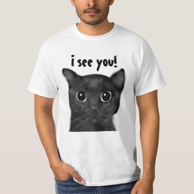 T-shirt Chemise de chat noir de Jin-Jin (Devant)