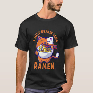 T-shirt Chemise de chat Ramen Nouilles Chaton Japonais Tee