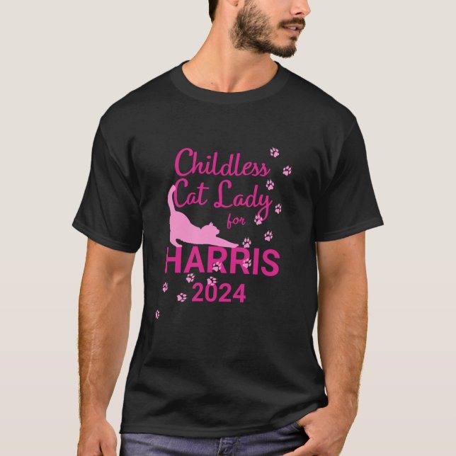 T-shirt Chemise de chat sans enfant pour Harris 2024 T (Devant)
