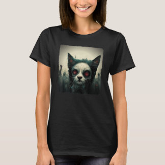T-shirt Chemise de chat Zombie Aesthétique mal Horreur hor