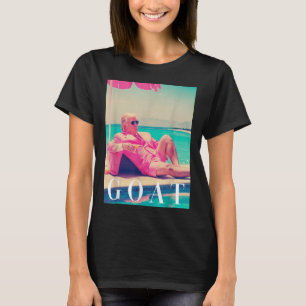 T-shirt Chemise de chèvre Trump été 2024 Rétro Funny rose