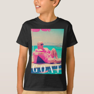 T-shirt Chemise de chèvre Trump été 2024 Rétro Funny rose 