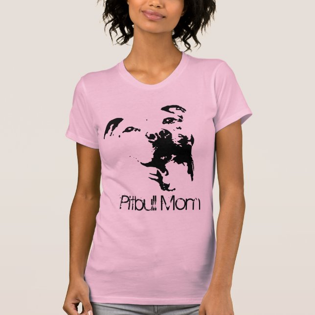 T-shirt Chemise de chien de maman de Pitbull (Devant)