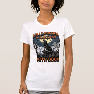 T-shirt Chemise de chien Halloween Pup Cimetière Vintage