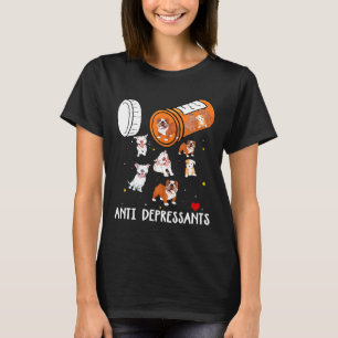 T-shirt Chemise de chien Pitbull antidépresseur Cadeaux mi