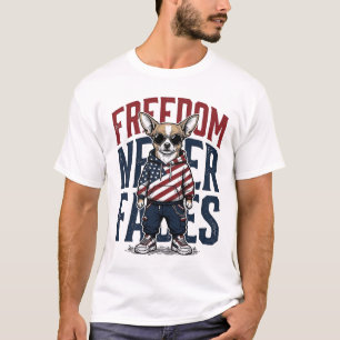 T-shirt Chemise de chien vintage de liberté de Chihuahua p