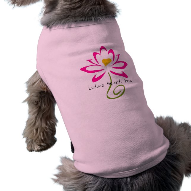 T-shirt Chemise de chien Zen Lotus Heart (Dos)
