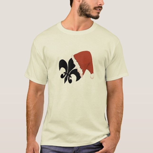T-shirt Chemise de Christmas Fleur De Lis Cajun Louisiane (Devant)