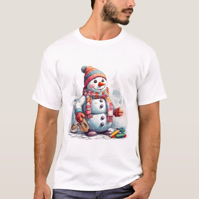 T-shirt Chemise de Chuckle Snowman Festif (Devant)