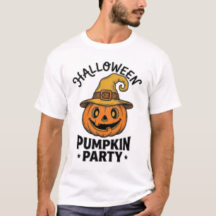 T-shirt Chemise de citrouille d'Halloween Chapeau de sorci