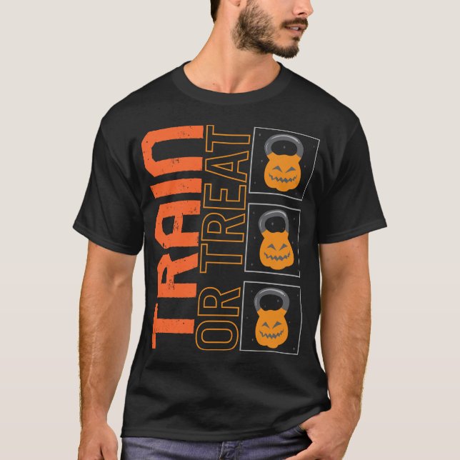 T-shirt Chemise De Classe Halloween, Train Ou Treat Kettle (Devant)
