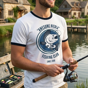 T-shirt Chemise de club de pêche à manches contrastées de