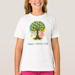 T-shirt Chemise de club de tennis personnalisée avec arbre