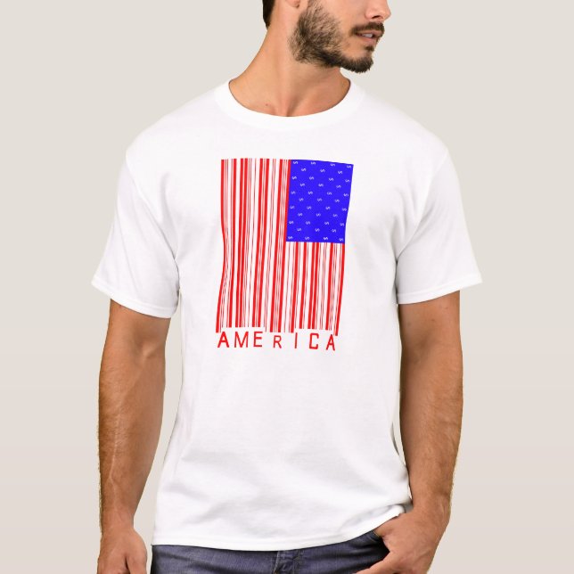 T-shirt Chemise de code barres de l'Amérique (Devant)