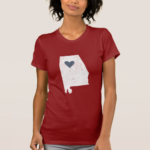 T-shirt Chemise de coeur de l'Alabama (blanche) -
