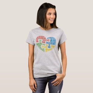T-shirt Chemise de coeur de nuage de mot d'autisme