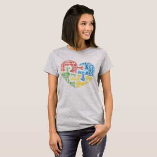 T-shirt Chemise de coeur de nuage de mot d'autisme