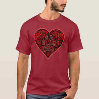 T-shirt Chemise de coeur de Pawprint