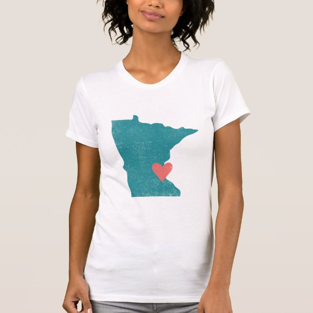 T-shirt Chemise de coeur du Minnesota (turquoise) - (Devant)