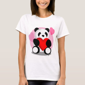 T-shirt Chemise de coeurs d'ours panda