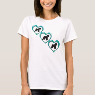 T-shirt Chemise de coeurs et de rayures de Schnauzers
