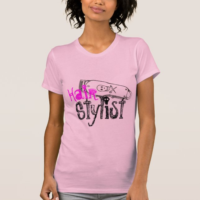 T-shirt Chemise de coiffeur avec Clippers (Devant)