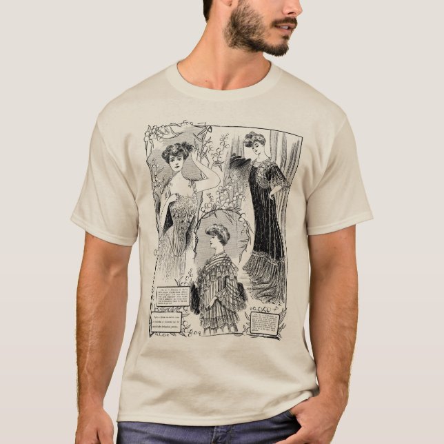 T-shirt Chemise de collage d'illustration de mode rétro (Devant)