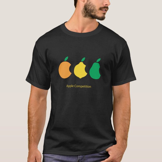 T-shirt chemise de compétition de pomme (Devant)