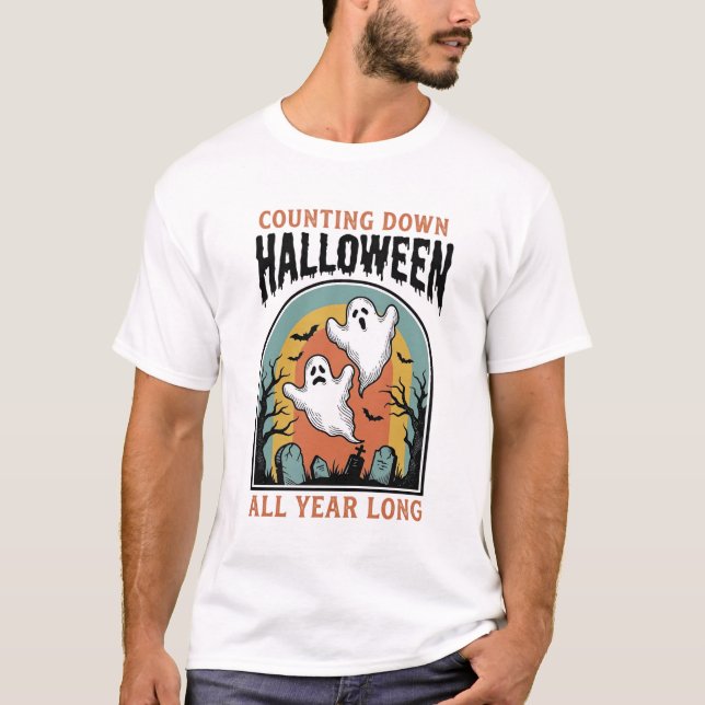 T-shirt Chemise de compte à rebours Halloween Graphique de (Devant)