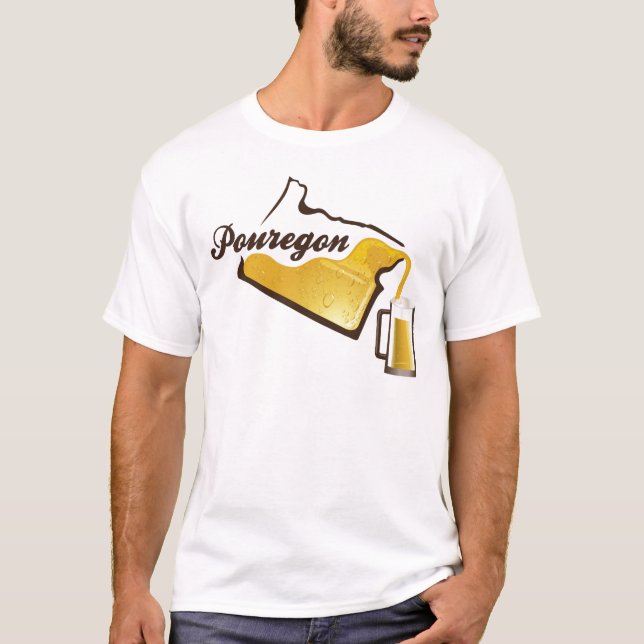 T-shirt Chemise de conception de bière de Pouregon (Devant)