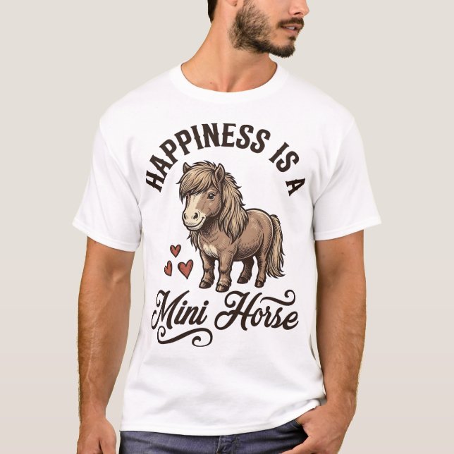 T-shirt Chemise de conception de cheval miniature gravure  (Devant)