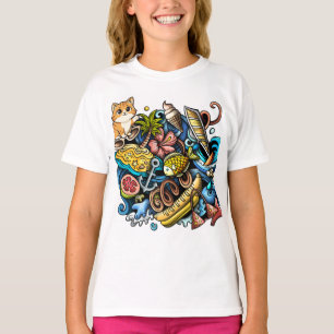 T-shirt Chemise de conception de sac de plage d'été