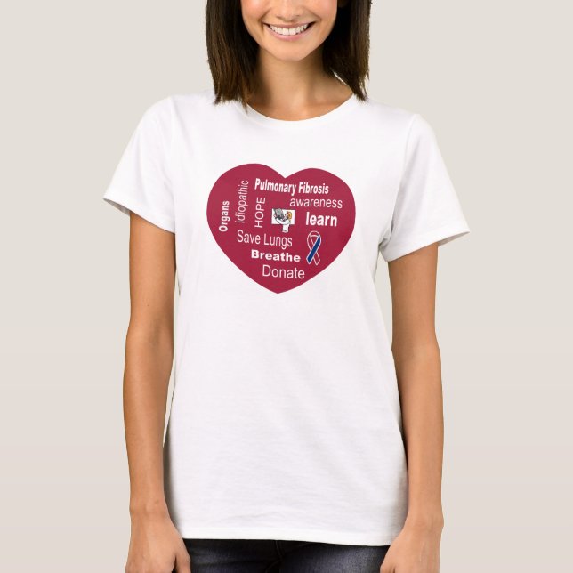 T-shirt Chemise de conscience de fibrose pulmonaire (Devant)