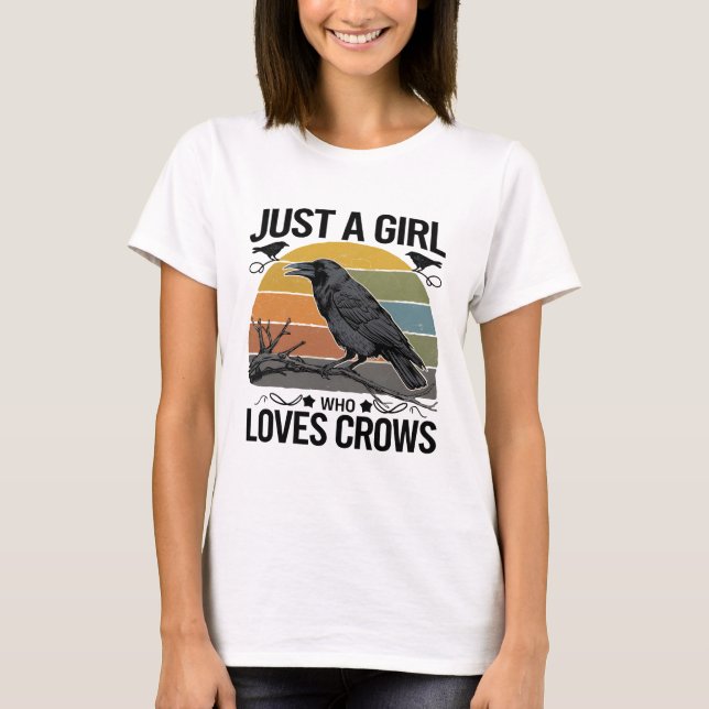 T-shirt Chemise de corbeau Drôle Oiseaux Lover Crow (Devant)
