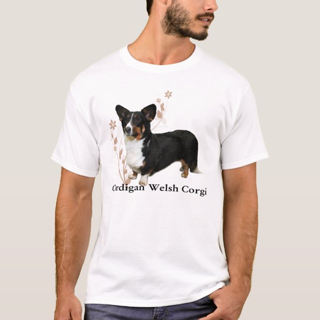 T-shirt Chemise de corgi de Gallois de cardigan (Devant)