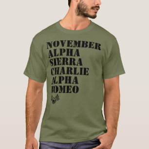 T-shirt Chemise de course Stock Alphabet Militaire