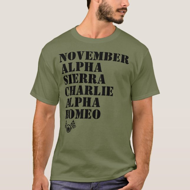 T-shirt Chemise de course Stock Alphabet Militaire (Devant)