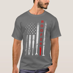 T-shirt Chemise de couvreur de drapeau américain Hommes US
