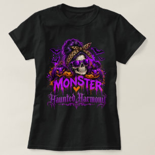 T-shirt Chemise de crâne de chignon désordonné d'Halloween