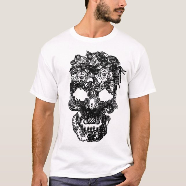 T-shirt Chemise de crâne de dentelle (Devant)