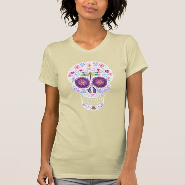 T-shirt Chemise de crâne de sucre de libellule (Devant)