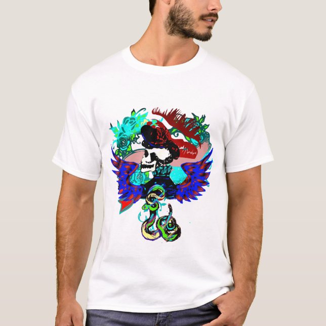T-shirt Chemise de crâne et de serpent (Devant)