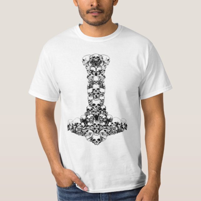 T-shirt Chemise de crânes de Mjolnir (Devant)